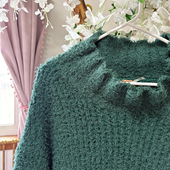 Free People Canyon Green Fuzzy Turtleneck Pullover Sweater - Picture 6 of 10